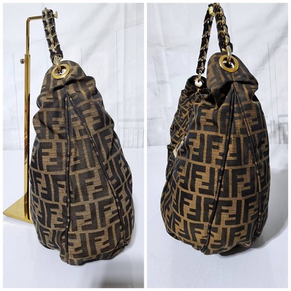 Authentic Fendi Zucca Canvas Mia Hobo Bag Brown - Picture 15 of 15